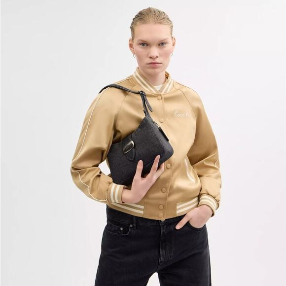 NWT Coach CAK45 Eliza Shoulder Bag In Signature Denim Washed Grey - Picture 6 of 8